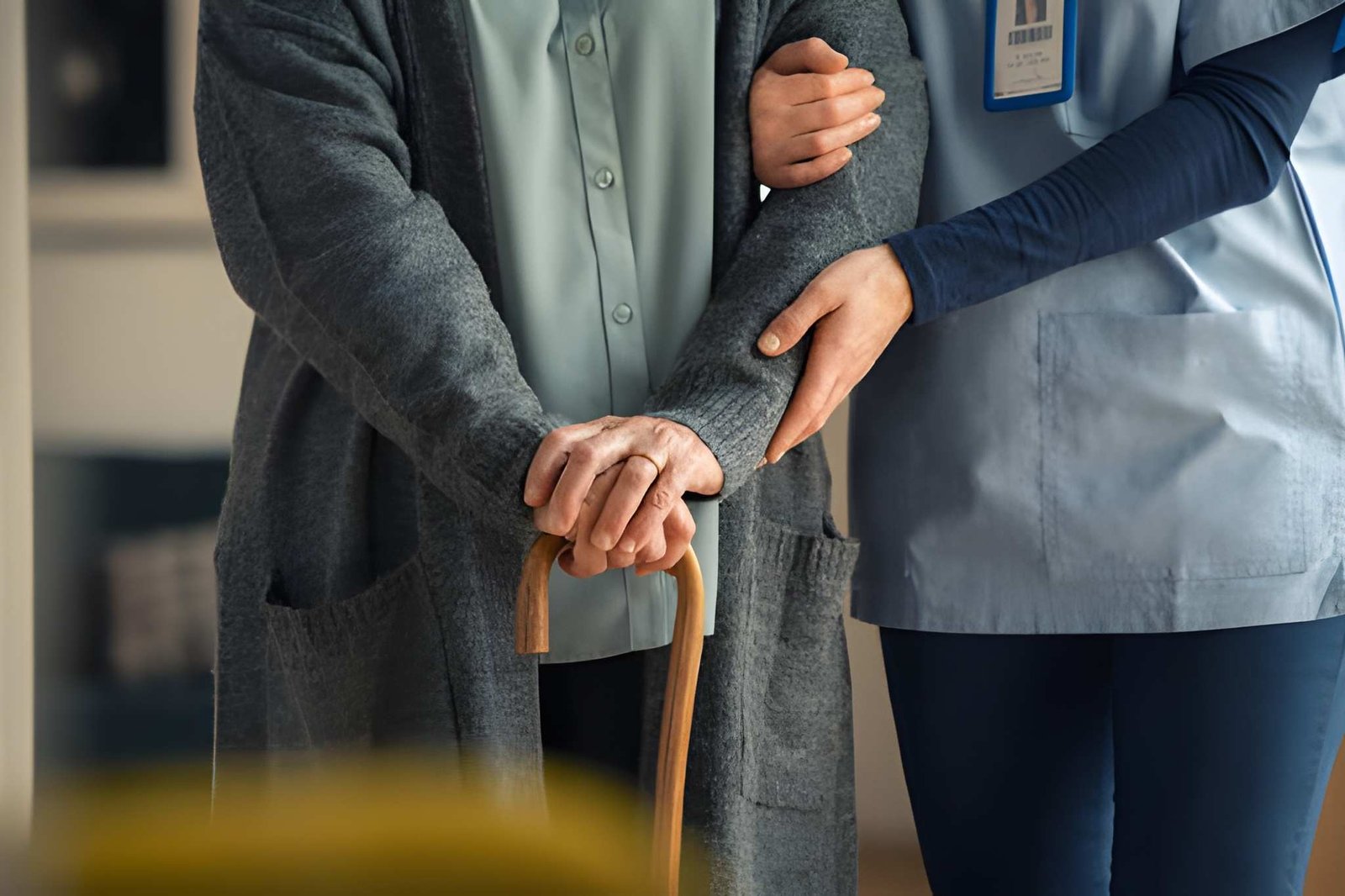 Caregiver working with elderly patient for home care agency in Dominica